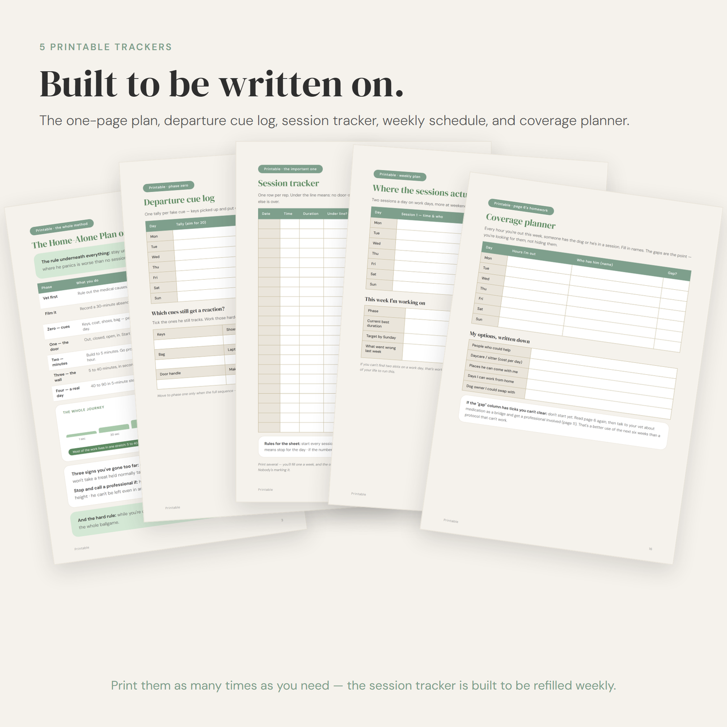 Five printable trackers for the Home-Alone Plan
