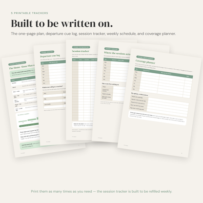 Five printable trackers for the Home-Alone Plan